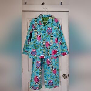 Nick & Nora Owl Print Pajama Set Women's L